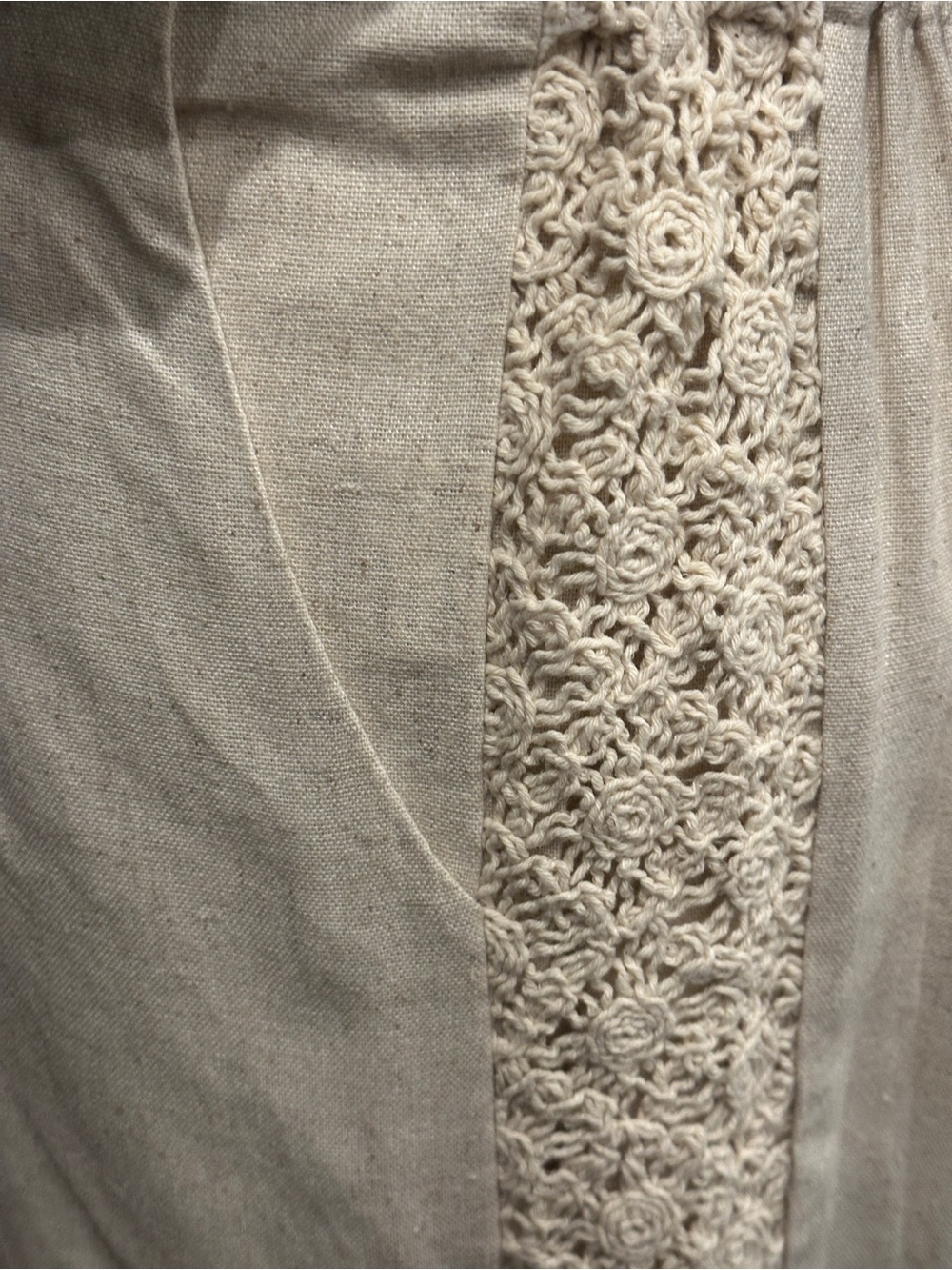 Women's High-Rise Tie-Waist Wide Leg Pants - Cream - Picture 5 of 9